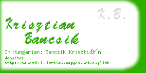 krisztian bancsik business card